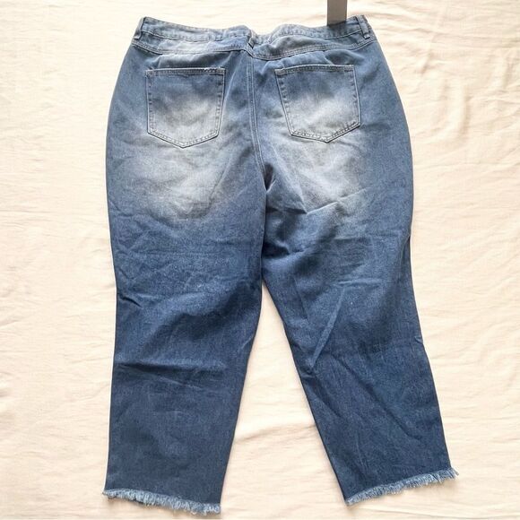 Forever21 Womens Jeans Denim High Rise Slim Straight Ripped Casual Plus Pants 3X - Picture 3 of 3